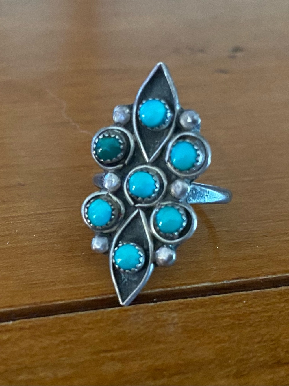Vintage Native American Sterling Silver Turquoise Ring size 6